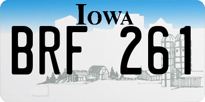 IA license plate BRF261