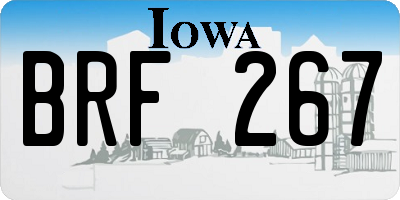 IA license plate BRF267