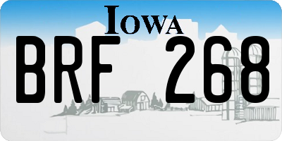 IA license plate BRF268