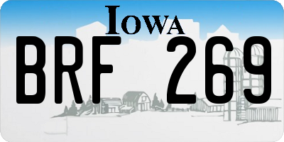 IA license plate BRF269