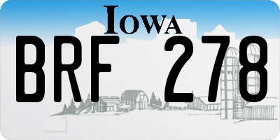 IA license plate BRF278