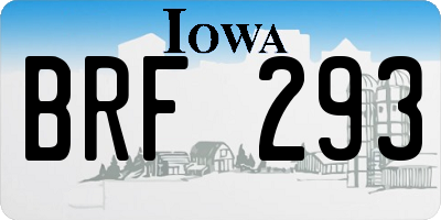 IA license plate BRF293
