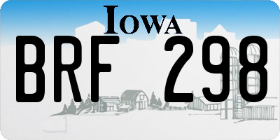 IA license plate BRF298