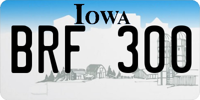 IA license plate BRF300