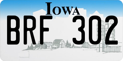 IA license plate BRF302