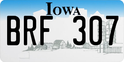 IA license plate BRF307