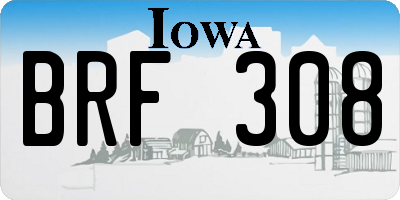 IA license plate BRF308