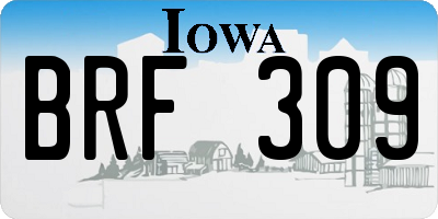 IA license plate BRF309
