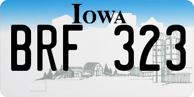 IA license plate BRF323