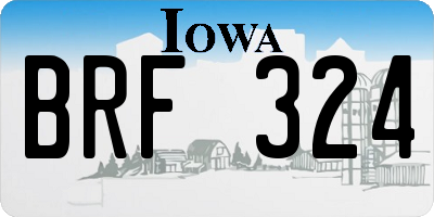IA license plate BRF324
