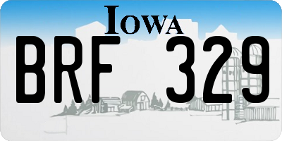 IA license plate BRF329