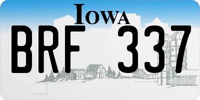 IA license plate BRF337