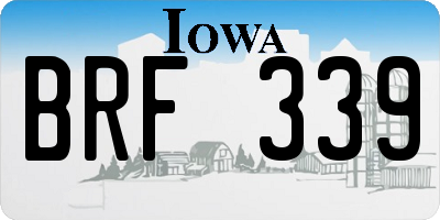 IA license plate BRF339