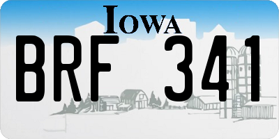 IA license plate BRF341