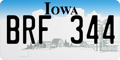 IA license plate BRF344