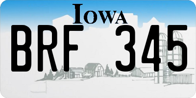 IA license plate BRF345
