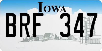 IA license plate BRF347