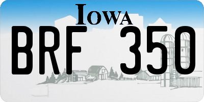 IA license plate BRF350