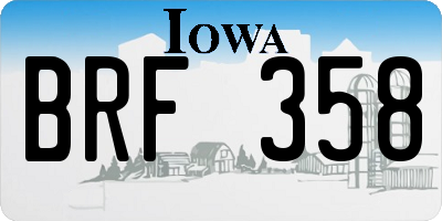 IA license plate BRF358
