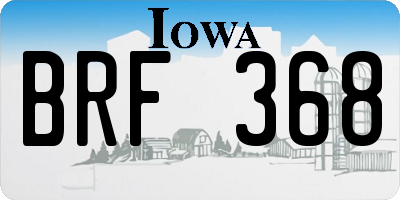 IA license plate BRF368