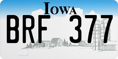 IA license plate BRF377