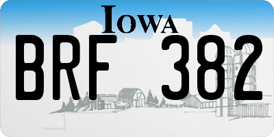 IA license plate BRF382