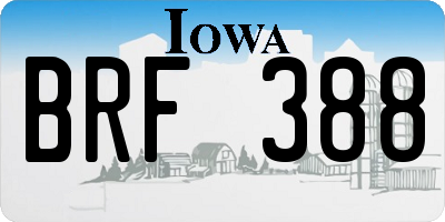 IA license plate BRF388