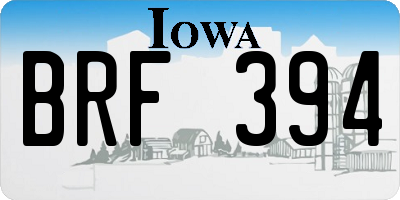 IA license plate BRF394