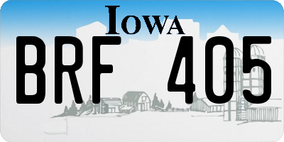 IA license plate BRF405