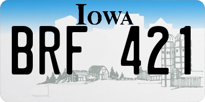 IA license plate BRF421