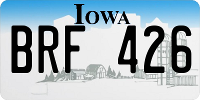 IA license plate BRF426
