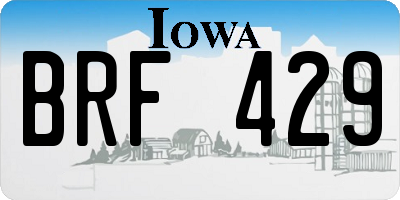IA license plate BRF429