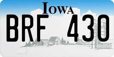 IA license plate BRF430