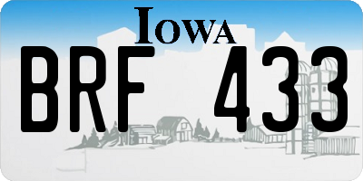 IA license plate BRF433