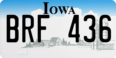 IA license plate BRF436