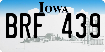 IA license plate BRF439