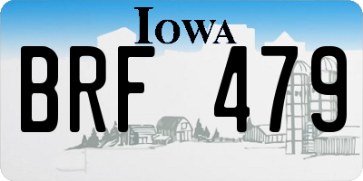 IA license plate BRF479