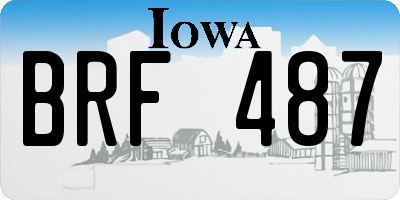 IA license plate BRF487
