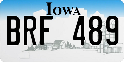 IA license plate BRF489
