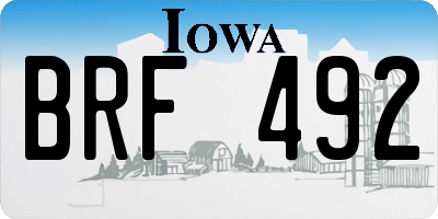 IA license plate BRF492