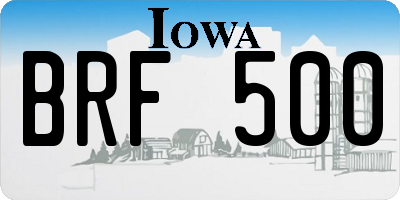 IA license plate BRF500