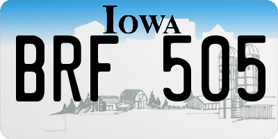 IA license plate BRF505