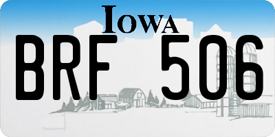IA license plate BRF506