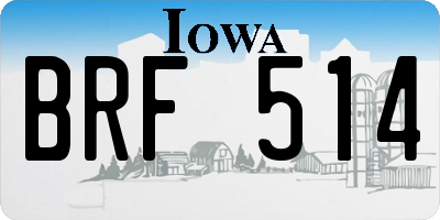 IA license plate BRF514