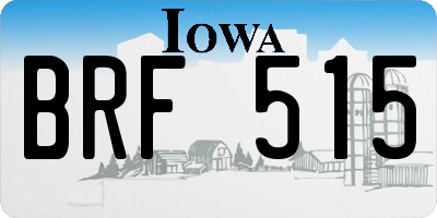 IA license plate BRF515