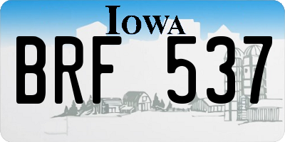 IA license plate BRF537