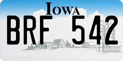 IA license plate BRF542
