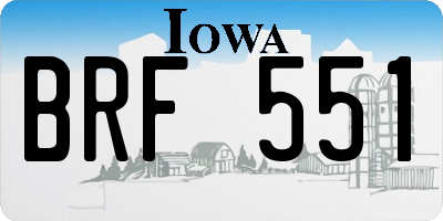 IA license plate BRF551