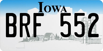 IA license plate BRF552
