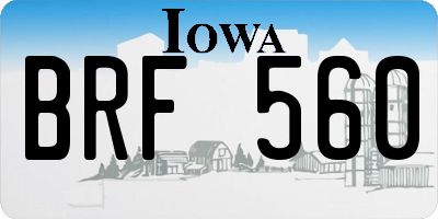 IA license plate BRF560